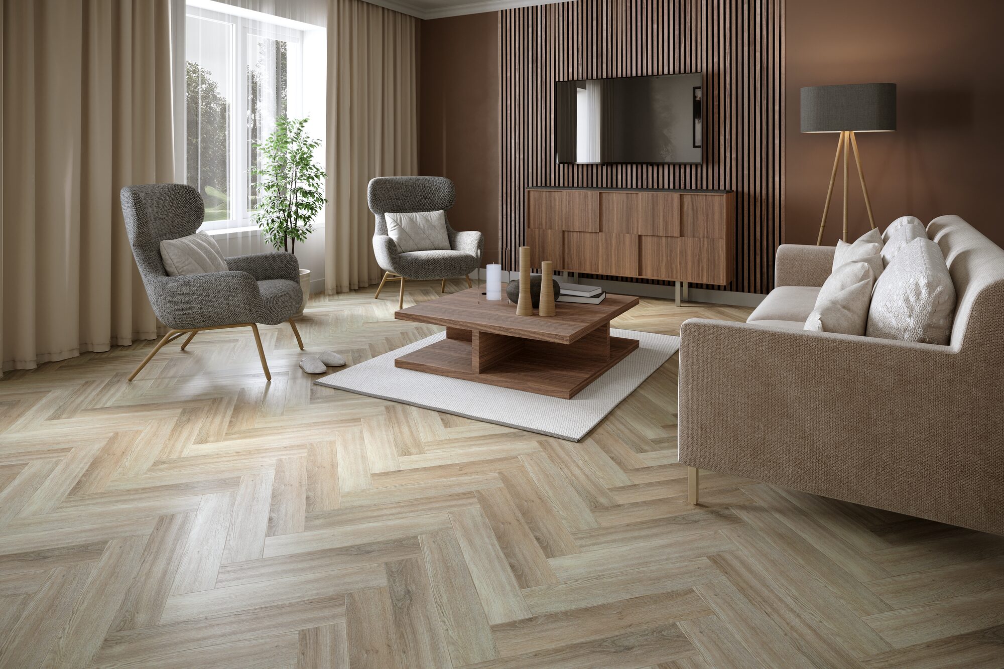 Flooring herringbone